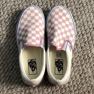 Pink and White Checkerboard Vans